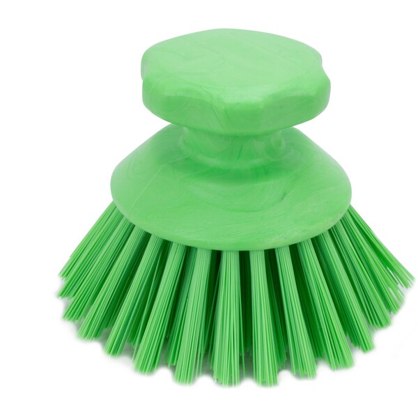 5 in W Round Scrub Brush, Lime, Polypropylene