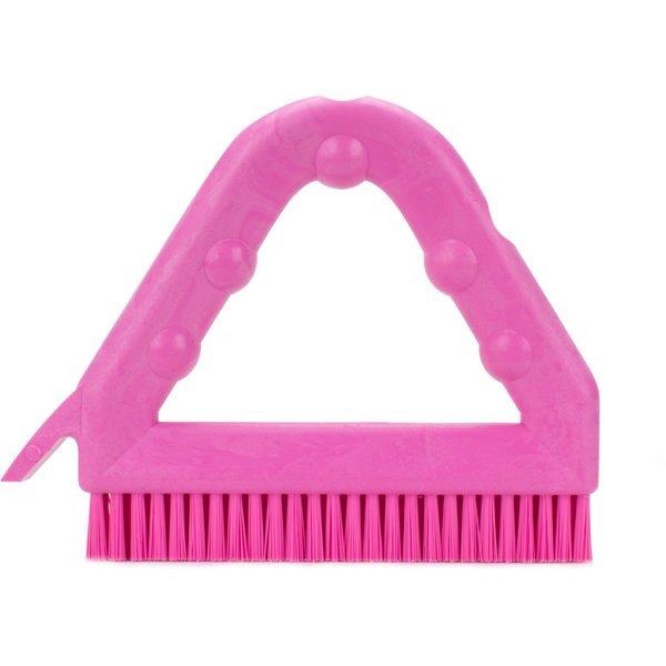 7 in W Tile and Grout Brush, Pink, Polypropylene