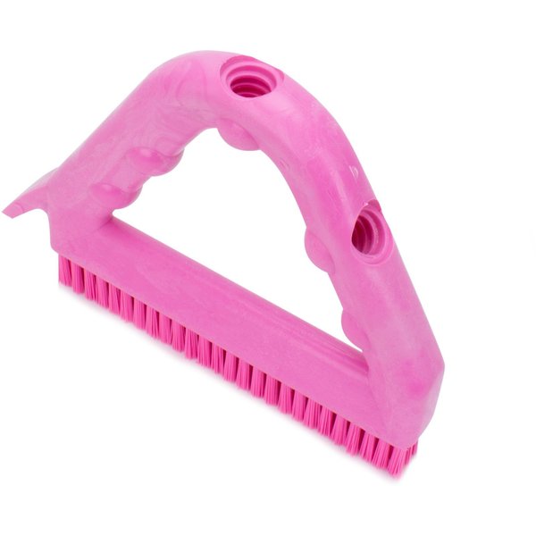7 in W Tile and Grout Brush, Pink, Polypropylene
