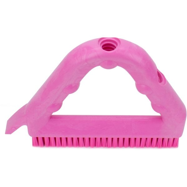 7 in W Tile and Grout Brush, Pink, Polypropylene