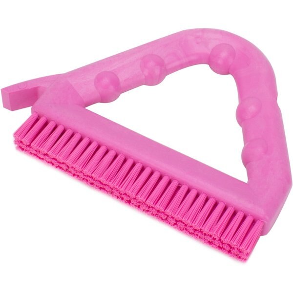 7 in W Tile and Grout Brush, Pink, Polypropylene
