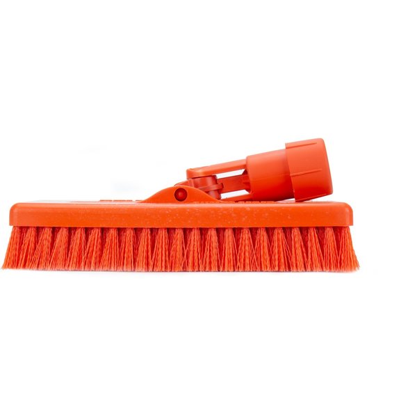 3.5 in W Swivel Scrub Brush, Orange, Polypropylene
