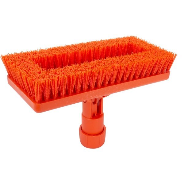3.5 in W Swivel Scrub Brush, Orange, Polypropylene
