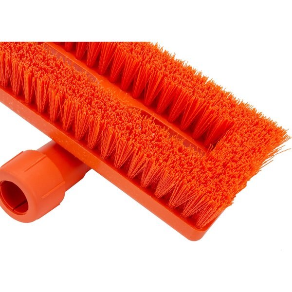 3.5 in W Swivel Scrub Brush, Orange, Polypropylene