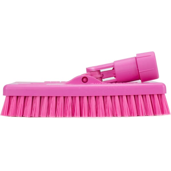 3.5 in W Swivel Scrub Brush, Pink, Polypropylene
