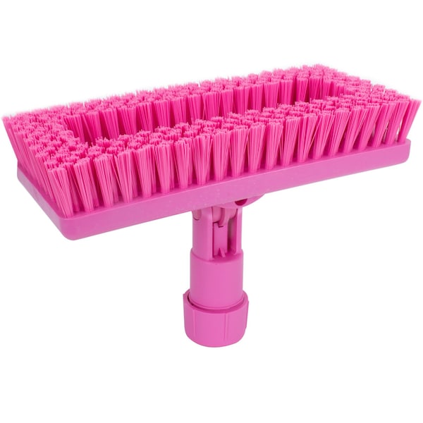 3.5 in W Swivel Scrub Brush, Pink, Polypropylene