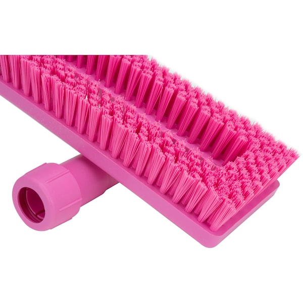 3.5 in W Swivel Scrub Brush, Pink, Polypropylene