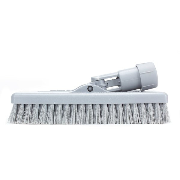 3.5 in W Swivel Scrub Brush, Gray, Polypropylene