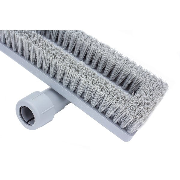 3.5 in W Swivel Scrub Brush, Gray, Polypropylene