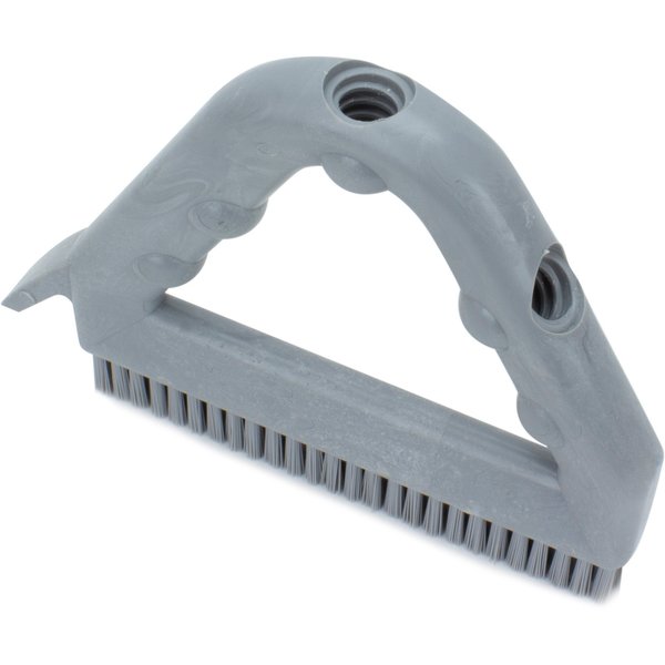7 in W Tile and Grout Brush, Gray, Polypropylene