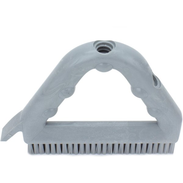 7 in W Tile and Grout Brush, Gray, Polypropylene