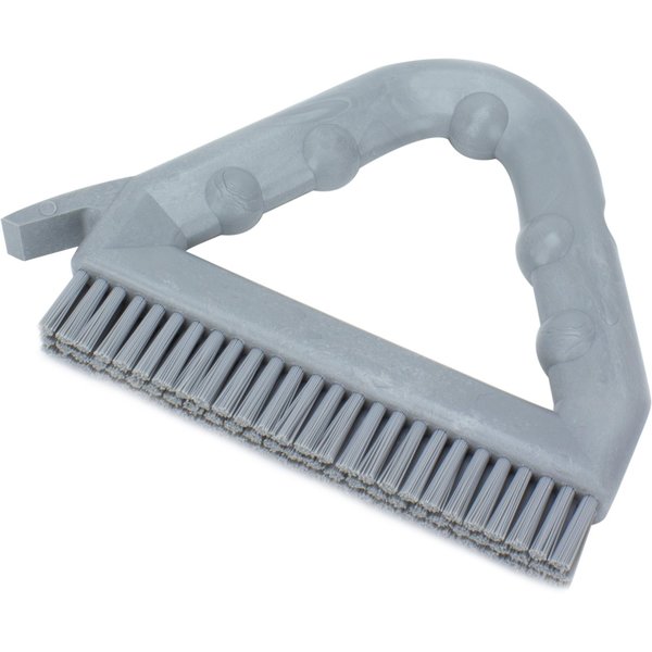 7 in W Tile and Grout Brush, Gray, Polypropylene