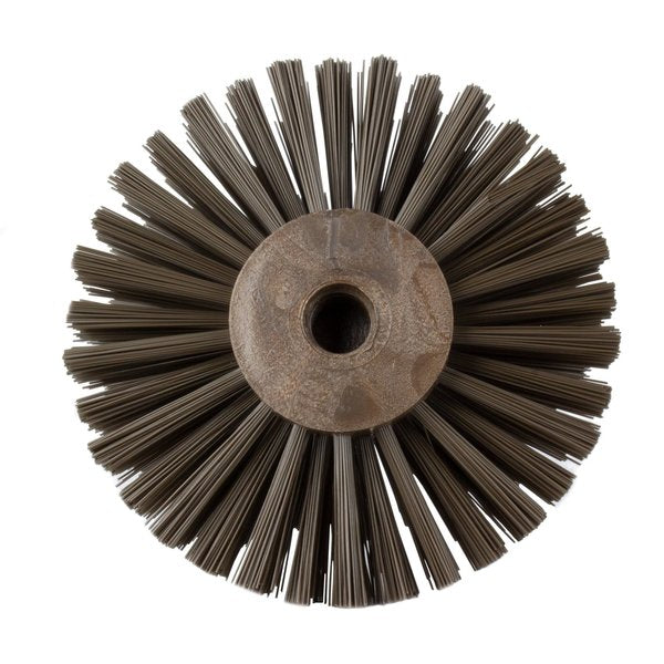 6 in W Pipe and Valve Brush, Brown, Polypropylene