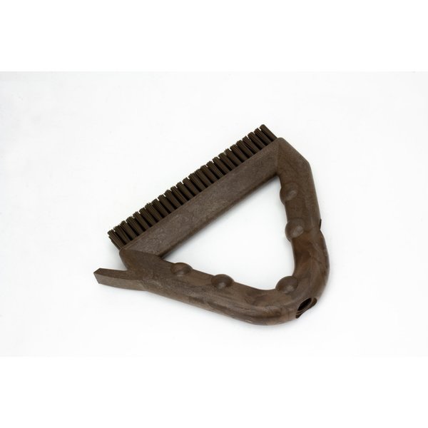 7 in W Tile and Grout Brush, Brown, Polypropylene