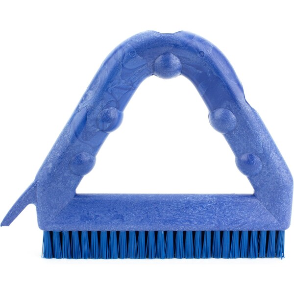 7 in W Tile and Grout Brush, Blue, Polypropylene