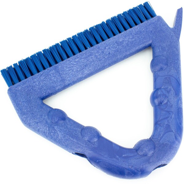 7 in W Tile and Grout Brush, Blue, Polypropylene