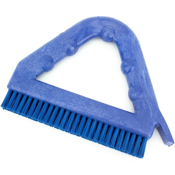 7 in W Tile and Grout Brush, Blue, Polypropylene
