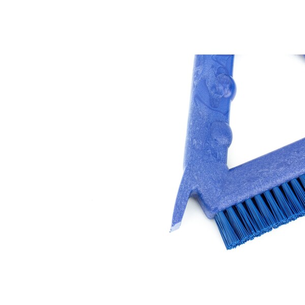 7 in W Tile and Grout Brush, Blue, Polypropylene