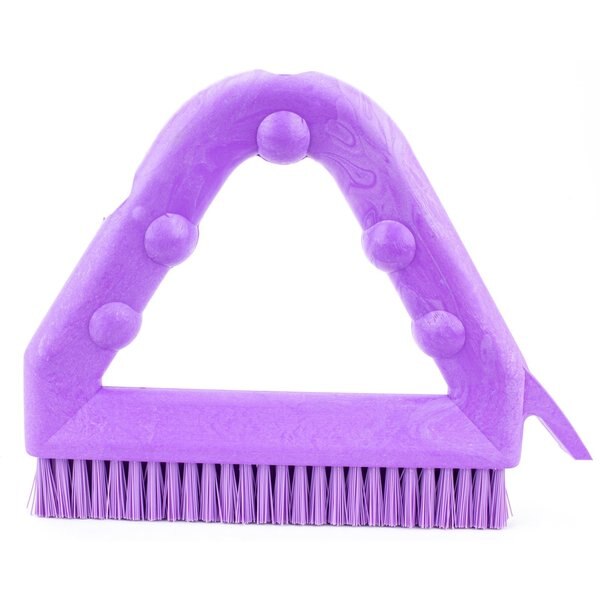 7 in W Tile and Grout Brush, Purple, Polypropylene