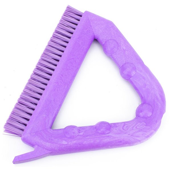 7 in W Tile and Grout Brush, Purple, Polypropylene