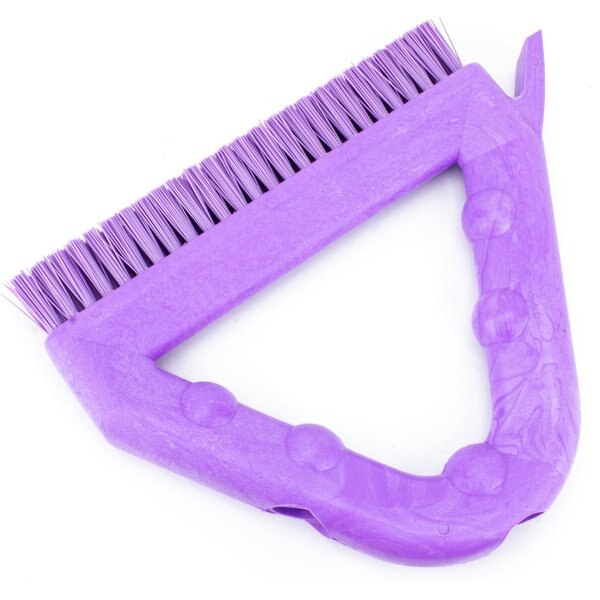 7 in W Tile and Grout Brush, Purple, Polypropylene