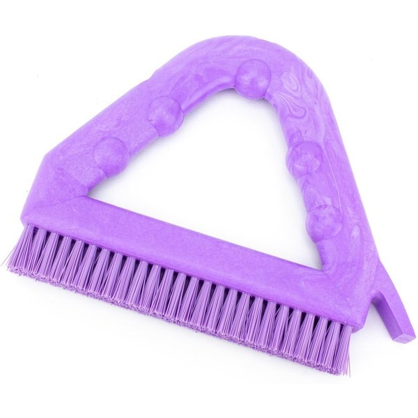 7 in W Tile and Grout Brush, Purple, Polypropylene