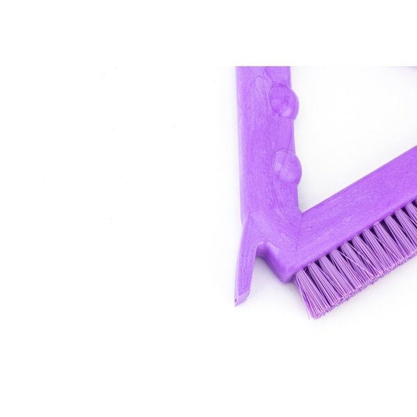 7 in W Tile and Grout Brush, Purple, Polypropylene