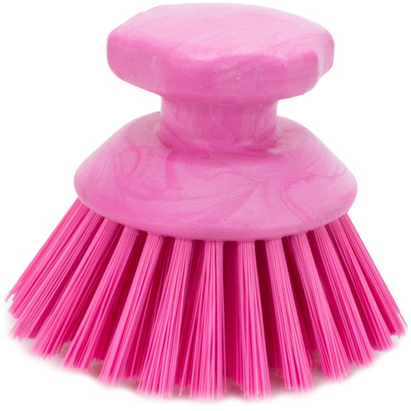 5 in W Round Scrub Brush, Pink, Polypropylene