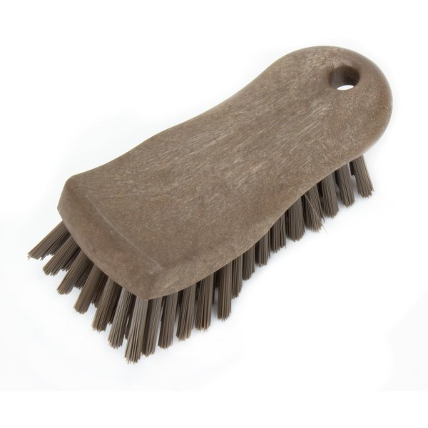 2.5 in W Hand Scrub Brush, Brown, Polypropylene