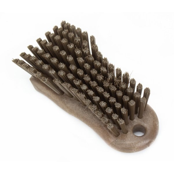 2.5 in W Hand Scrub Brush, Brown, Polypropylene