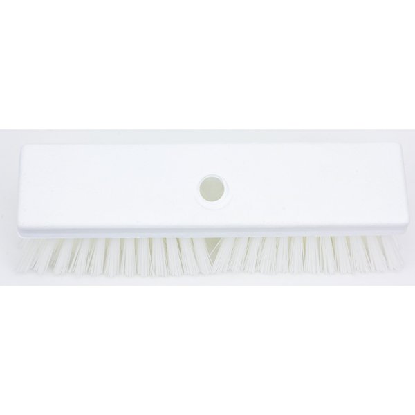 2.5 in W Deck Scrub, White, Polypropylene