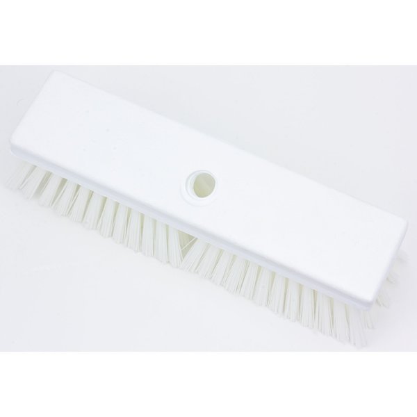 2.5 in W Deck Scrub, White, Polypropylene