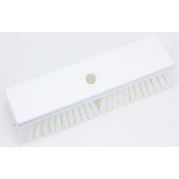 2.5 in W Deck Scrub, White, Polypropylene