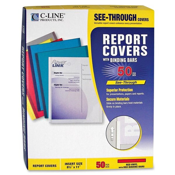 Report Cover, Binding Bar, Red, PK50