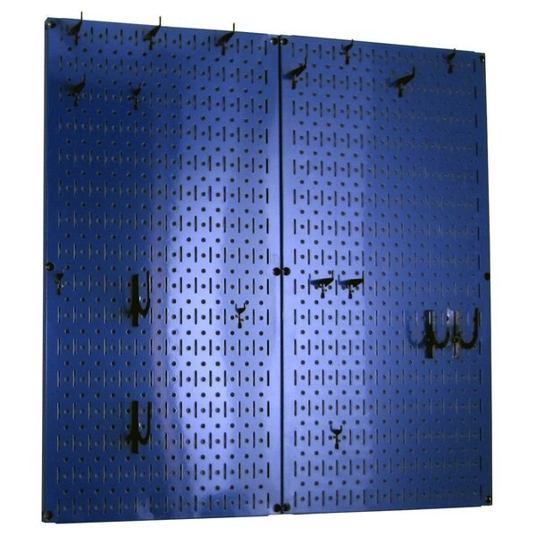 Commercial Kitchen Pegboard Rack, Blue/Black