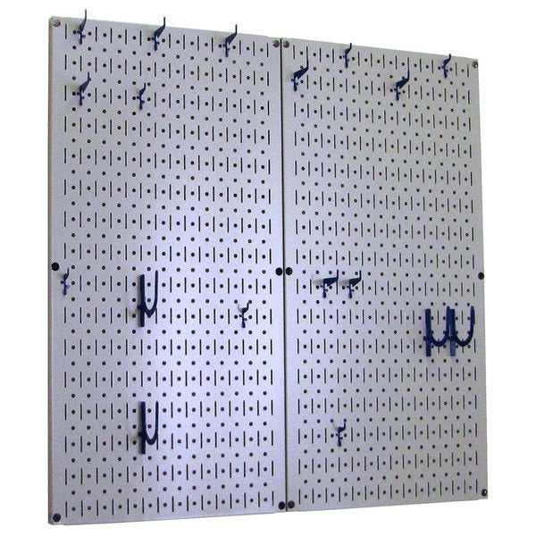Commercial Kitchen Pegboard Rack, Grey/Blue