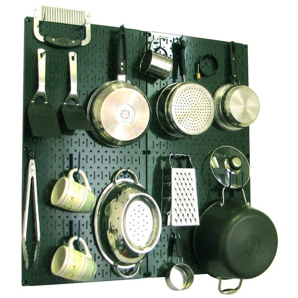 Commercial Kitchen Pegboard Rack, Green/Blue
