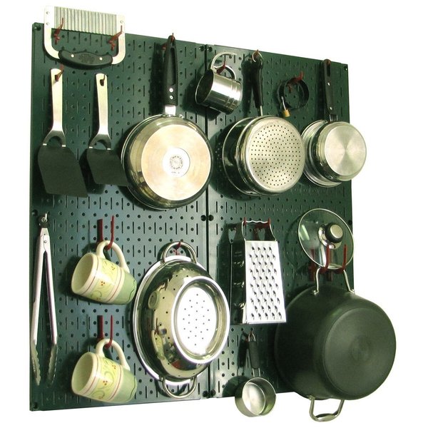 Commercial Kitchen Pegboard Rack, Green/Red