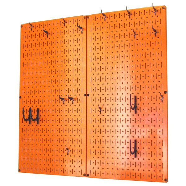 Commercial Kitchen Pegboard Rack, Orange/Blue