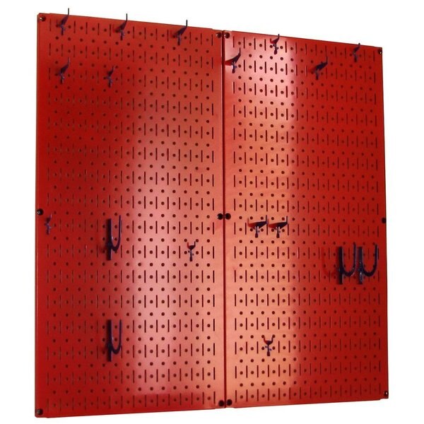 Commercial Kitchen Pegboard Rack, Red/Blue