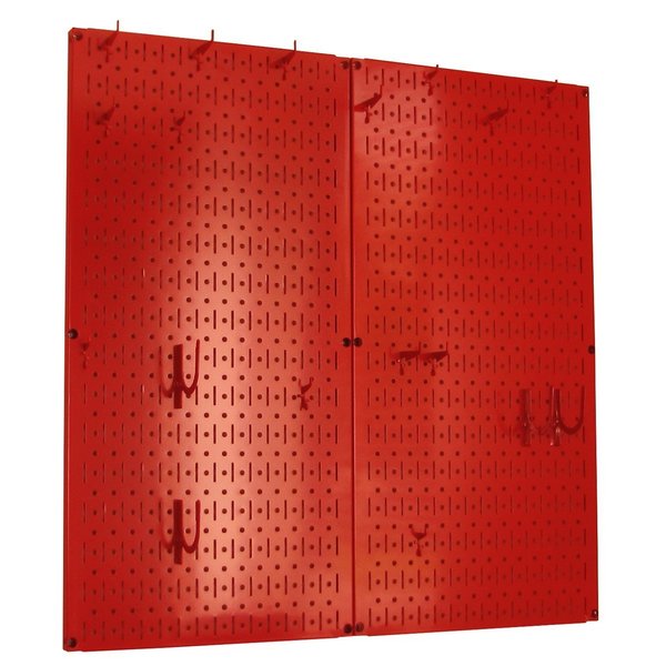 Commercial Kitchen Pegboard Rack, Red/Red