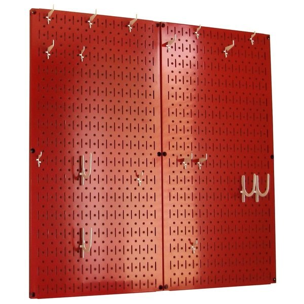 Commercial Kitchen Pegboard Rack, Red/White