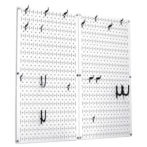 Commercial Kitchen Pegboard Rack, White/Black