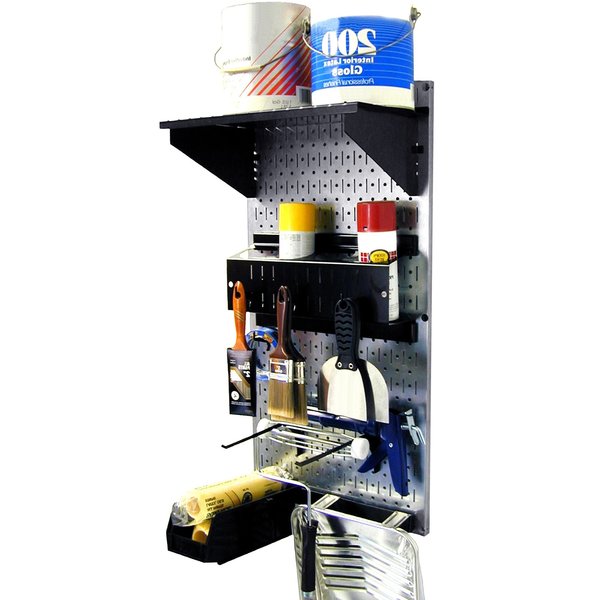 Industrial Pegboard Paint Organizer - Steel Peg Board