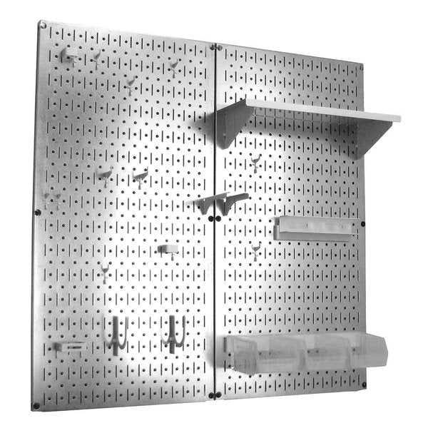 Industrial Pegboard Utility Kit, Galvanized and White