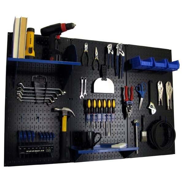 Standard Industrial Pegboard Kit, Black/Blue