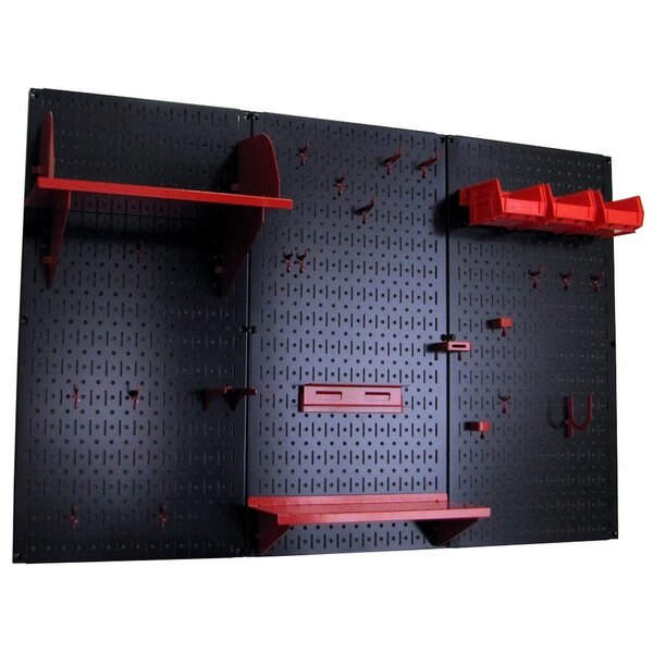 Standard Industrial Pegboard Kit, Black/Red