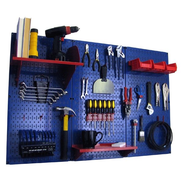 Standard Industrial Pegboard Kit, Blue/Red