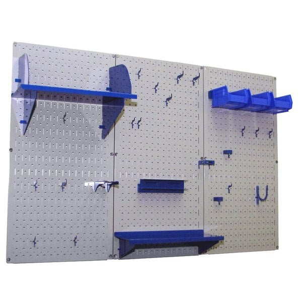 Standard Industrial Pegboard Kit, Grey/Blue