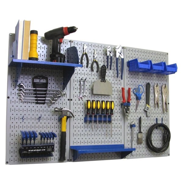 Standard Industrial Pegboard Kit, Grey/Blue